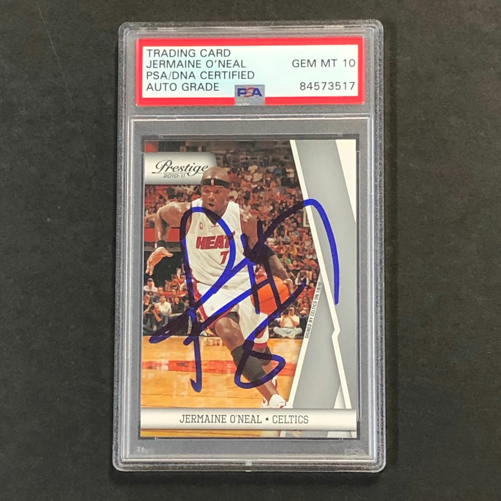 2010-11 Panini Prestige #59 Jermaine O'Neal Signed Card AUTO 10 PSA Slabbed Celt