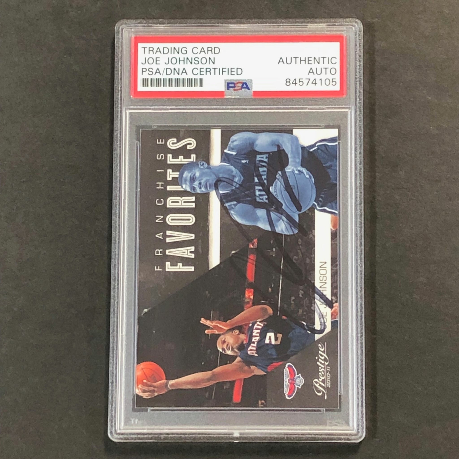 2010-11 PANINI PRESTIGE FRANCHISE FAVORITES #11 Joe Johnson Signed Card AUTO PSA