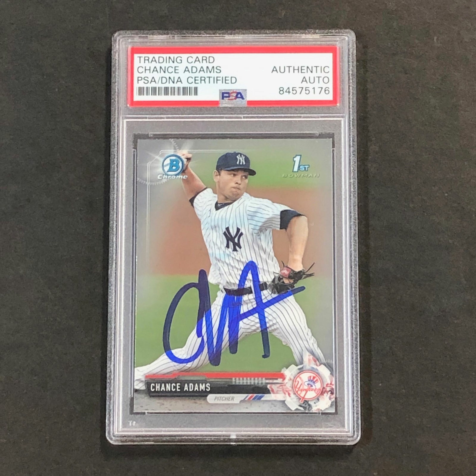 2017 Bowman Chrome #BCP31 Chance Adams Signed Card PSA Slabbed Auto Yankees