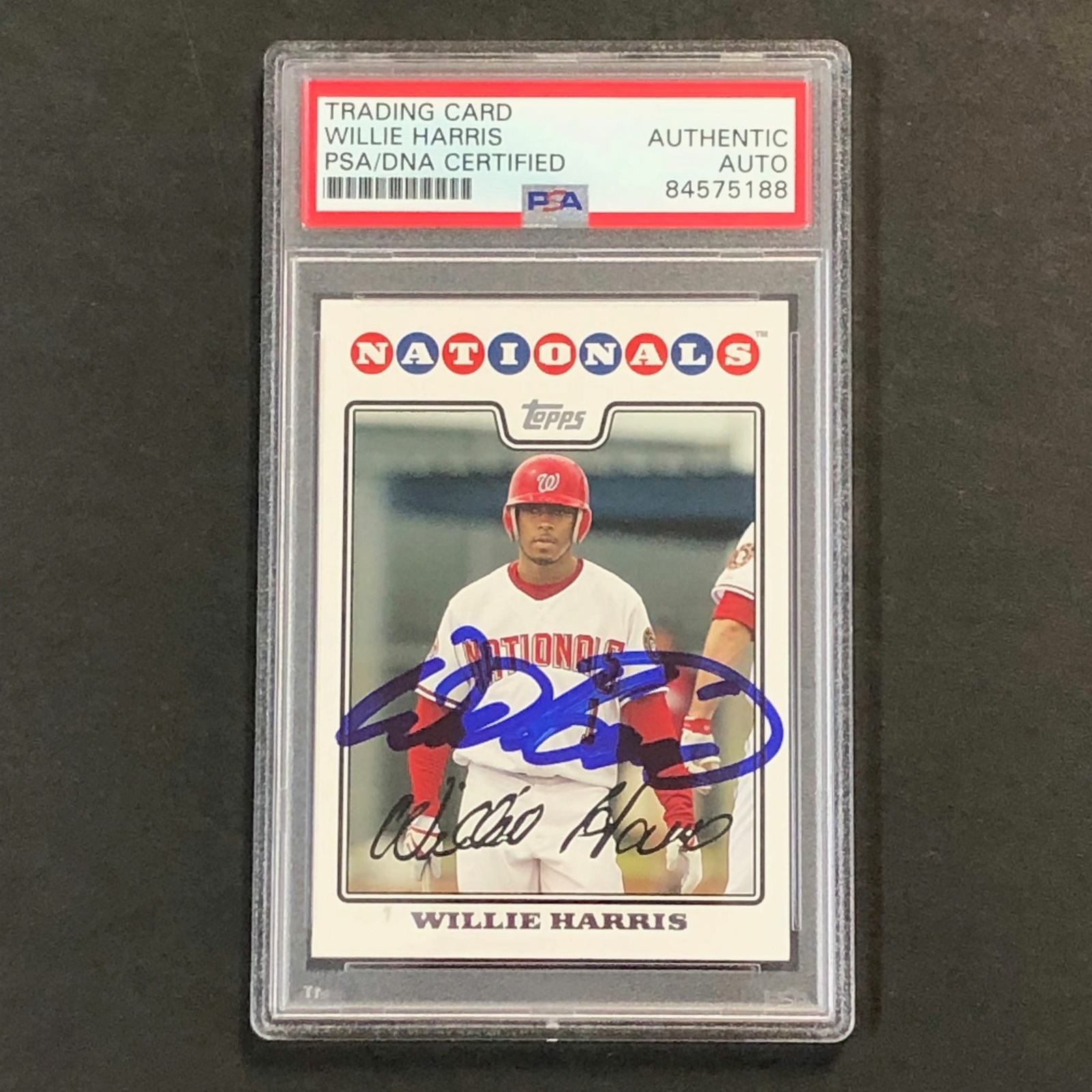 2008 TOPPS UPDATE #UH79 WILLIE HARRIS SIGNED CARD PSA SLABBED AUTO NATIONALS COLLECTIBLE MEMORABILIA