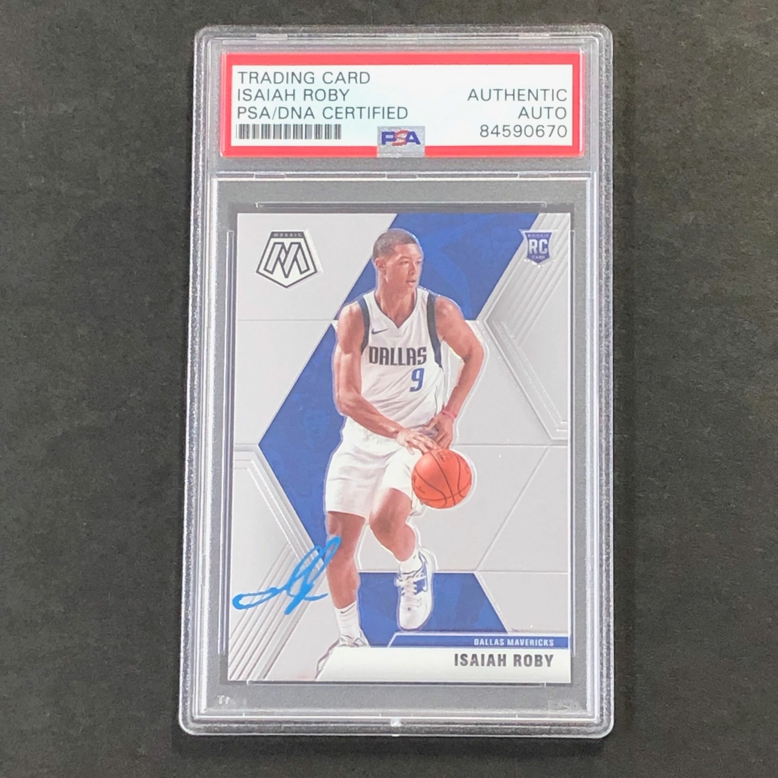2019-20 Panini Mosaic #232 Isaiah Roby Signed Card AUTO PSA Slabbed RC Mavericks