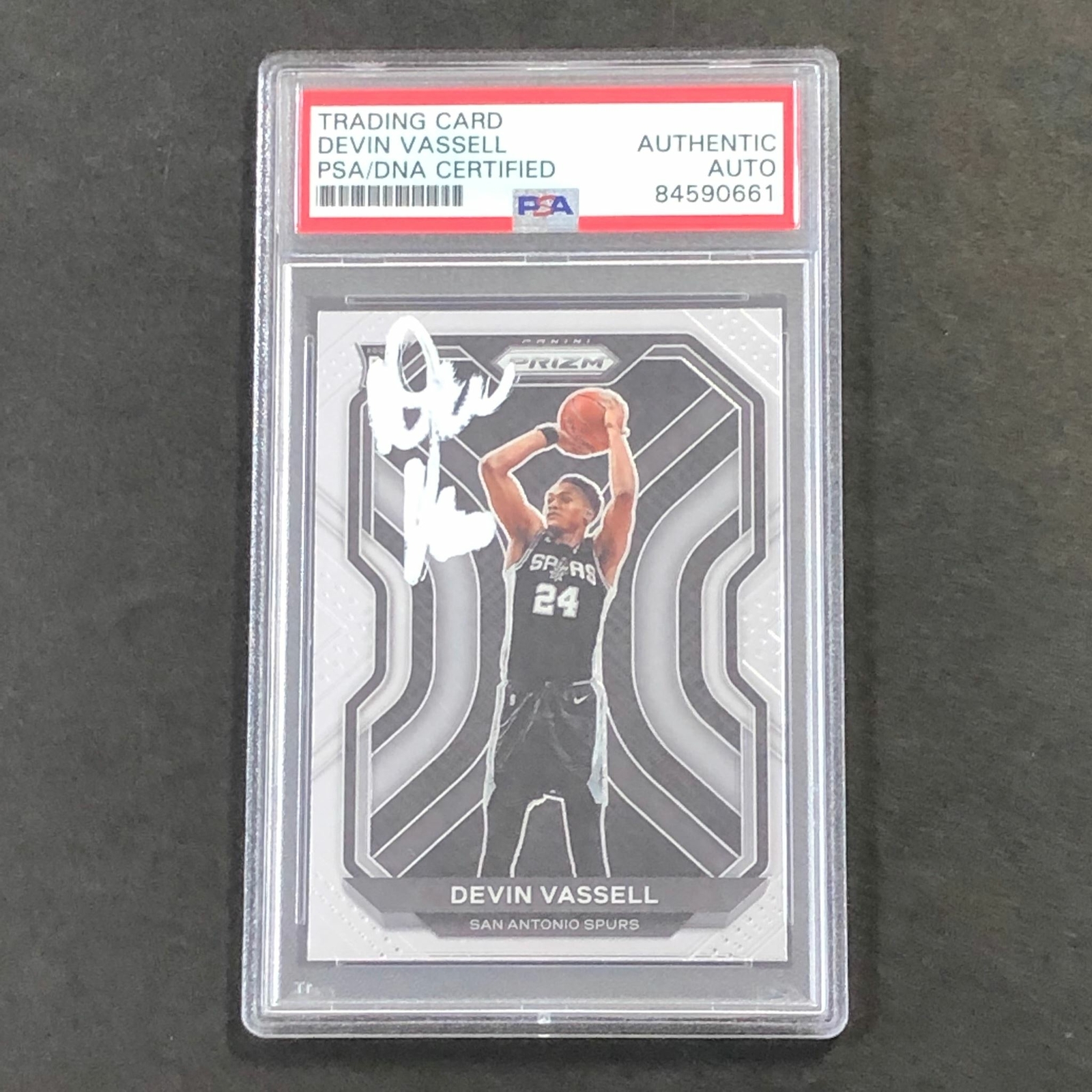 2020-21 Panini Prizm #252 Devin Vassell Signed Card AUTO PSA/DNA Slabbed RC Spur