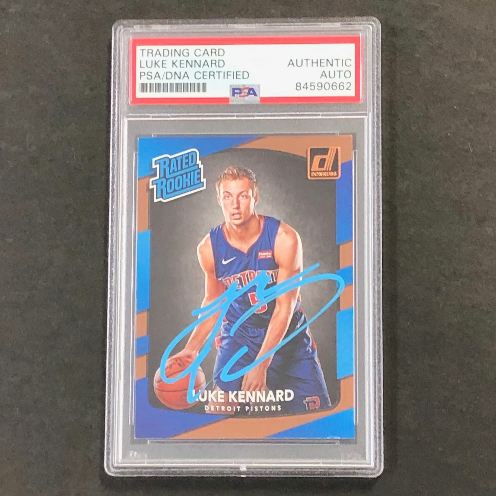 2017-18 Donruss Rated Rookie #189 Luke Kennard Signed Rookie Card AUTO PSA Slabb