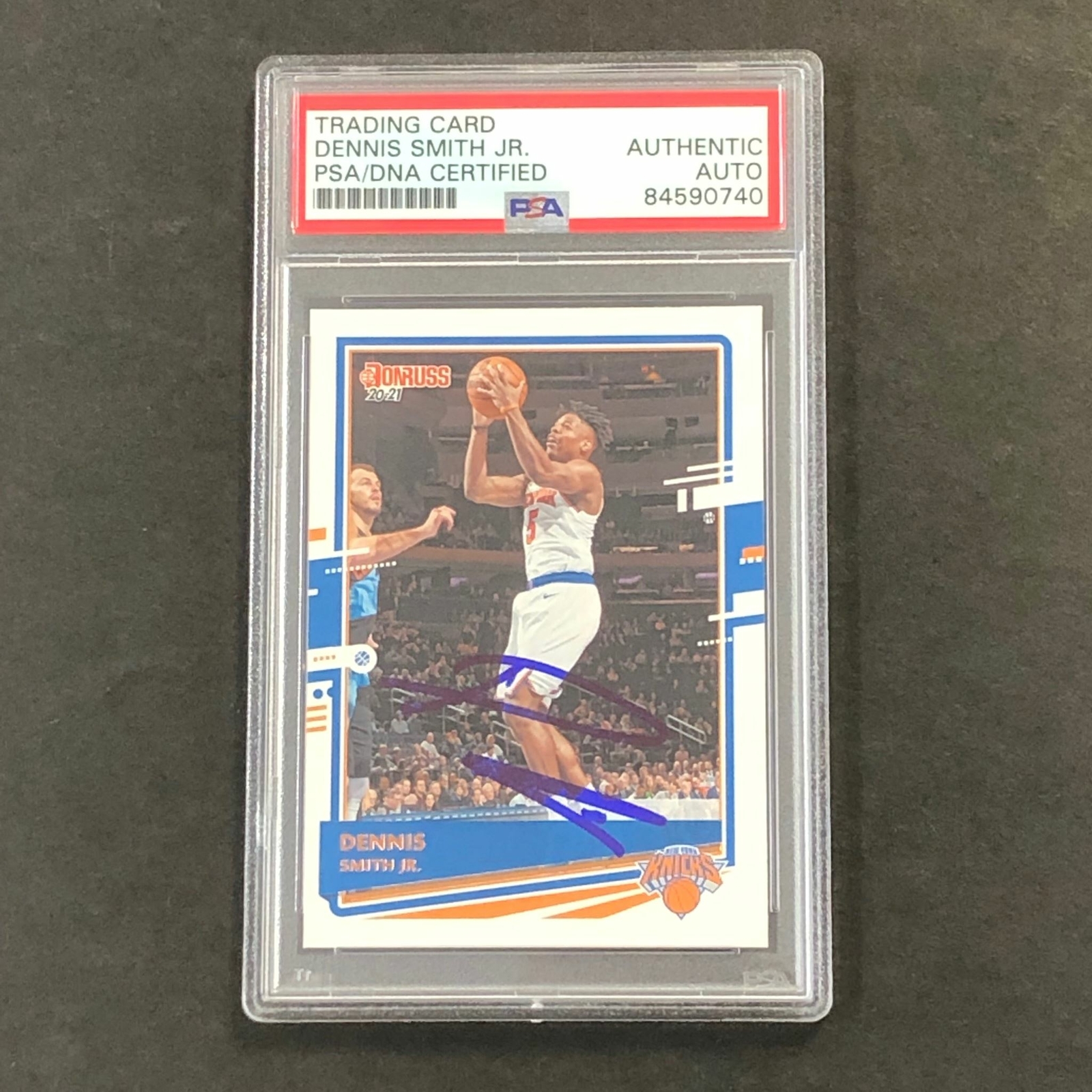 2020-21 Panini Donruss #99 Dennis Smith Jr. Signed Card AUTO PSA Slabbed Knicks