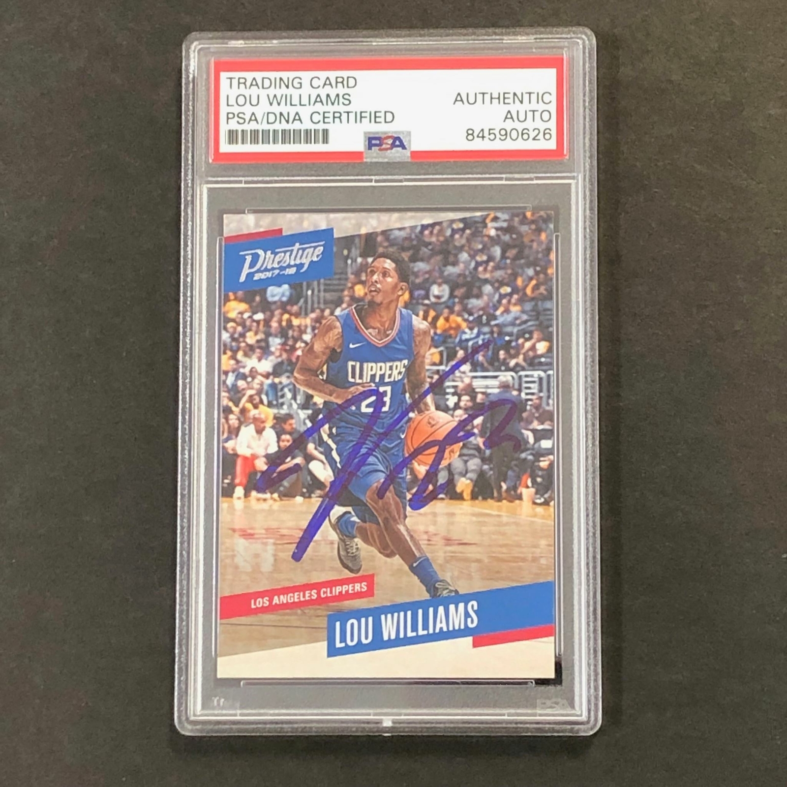 2017-18 Panini Prestige #30 Louis Lou Williams Signed Card AUTO PSA Slabbed Clip