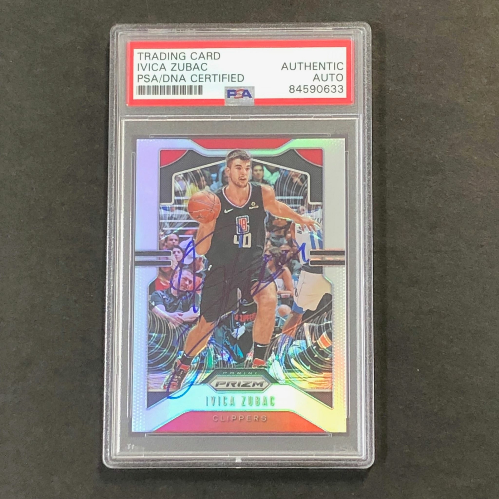 2019-20 Panini Prizm Silver #220 Ivica Zubac Signed Card AUTO PSA Slabbed Clippe
