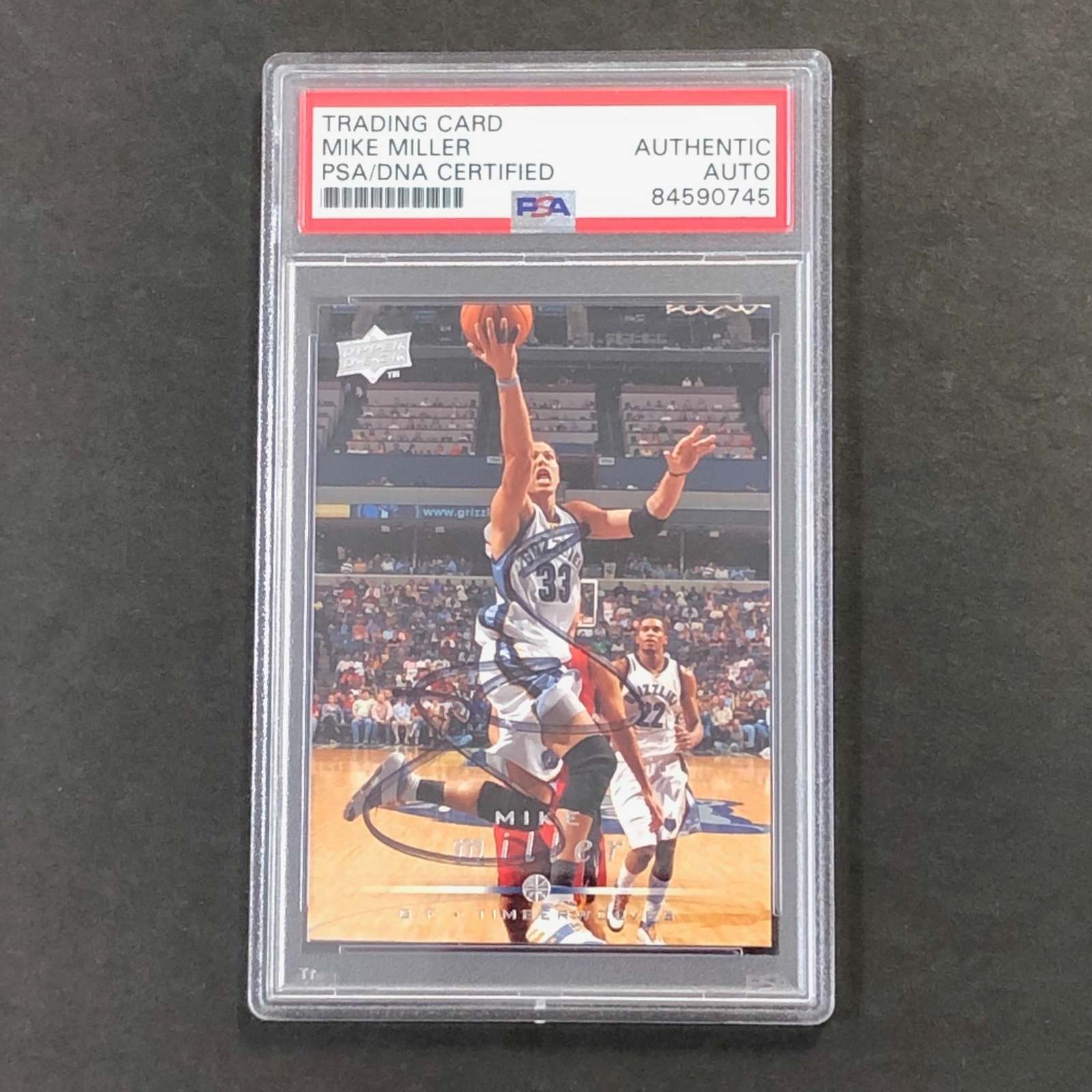 2008-09 Upper Deck Basketball #90 Mike Miller Signed Card AUTO PSA Slabbed TImbe