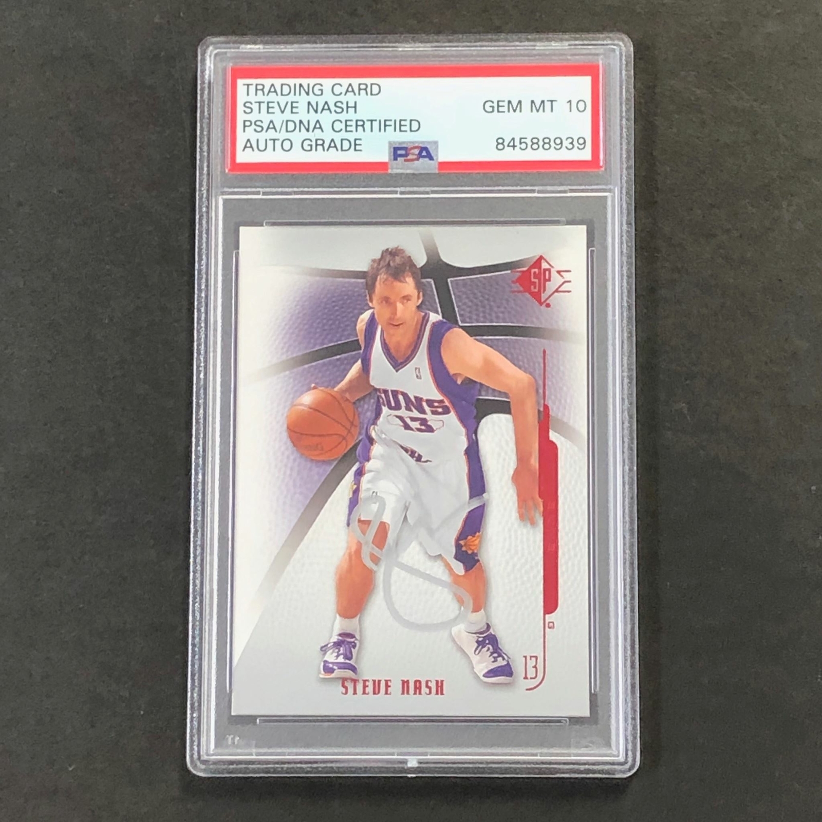 2008-09 SP Authentic #75 Steve Nash Signed Card Auto 10 PSA Slabbed Suns
