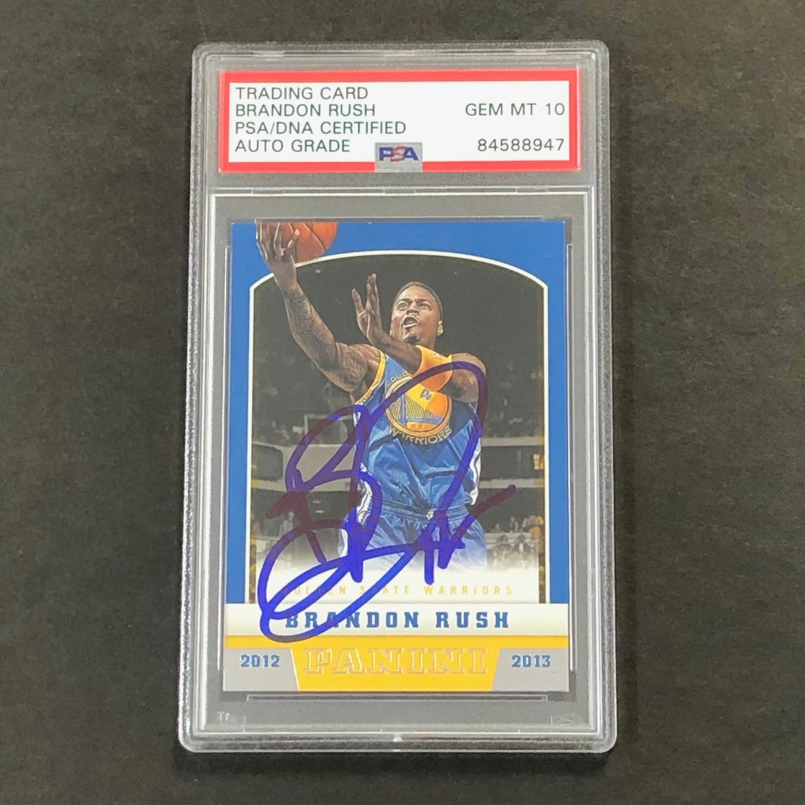 2012-13 Panini Basketball #22 Brandon Rush Signed Card AUTO 10 PSA Slabbed Warri