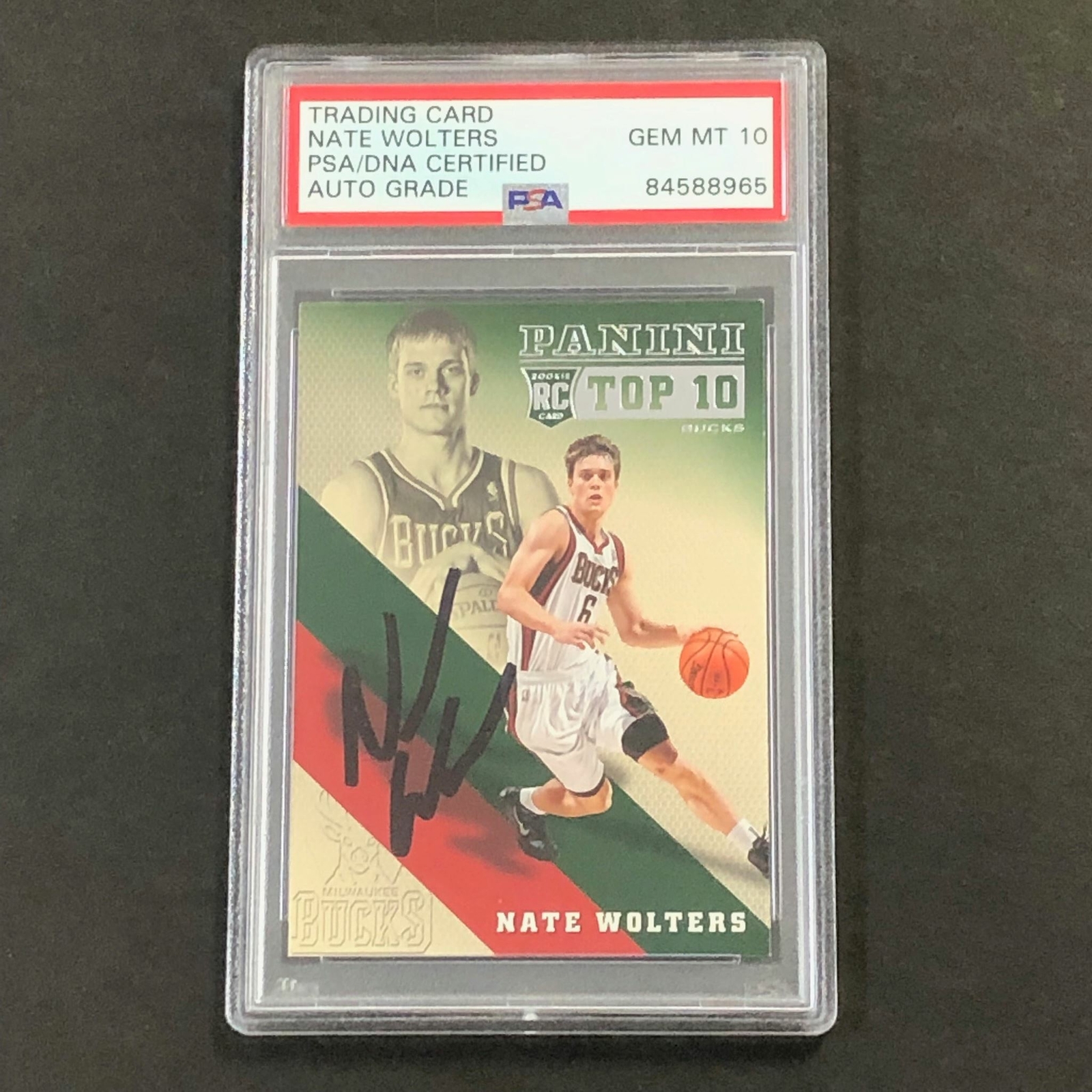 2013-14 Panini Top 10 #3 Nate Wolters Signed Card AUTO 10 PSA/DNA Slabbed RC Buc