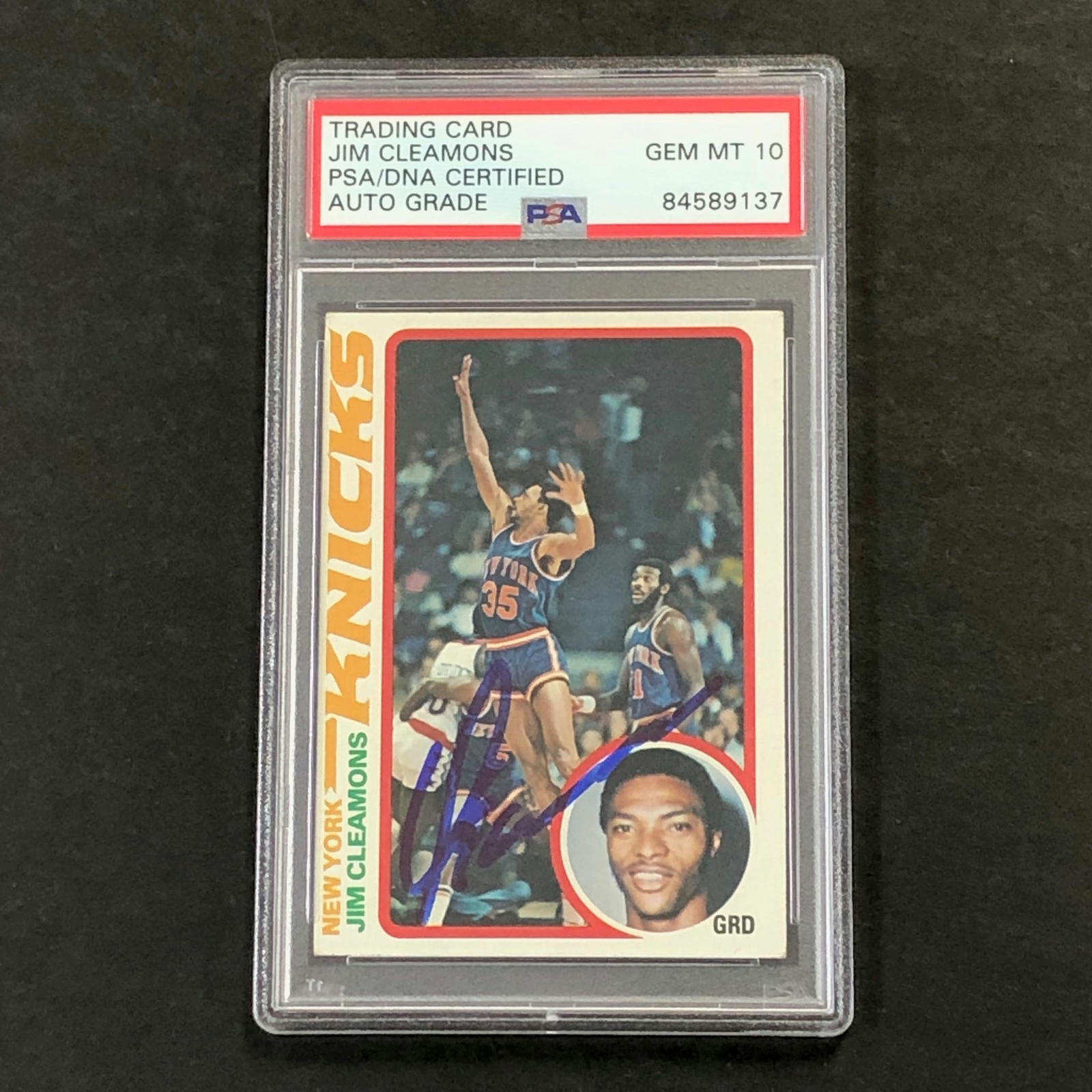 1978-79 TOPPS #31 JIM CLEAMONS SIGNED CARD AUTO 10 PSA SLABBED KNICKS COLLECTIBLE MEMORABILIA