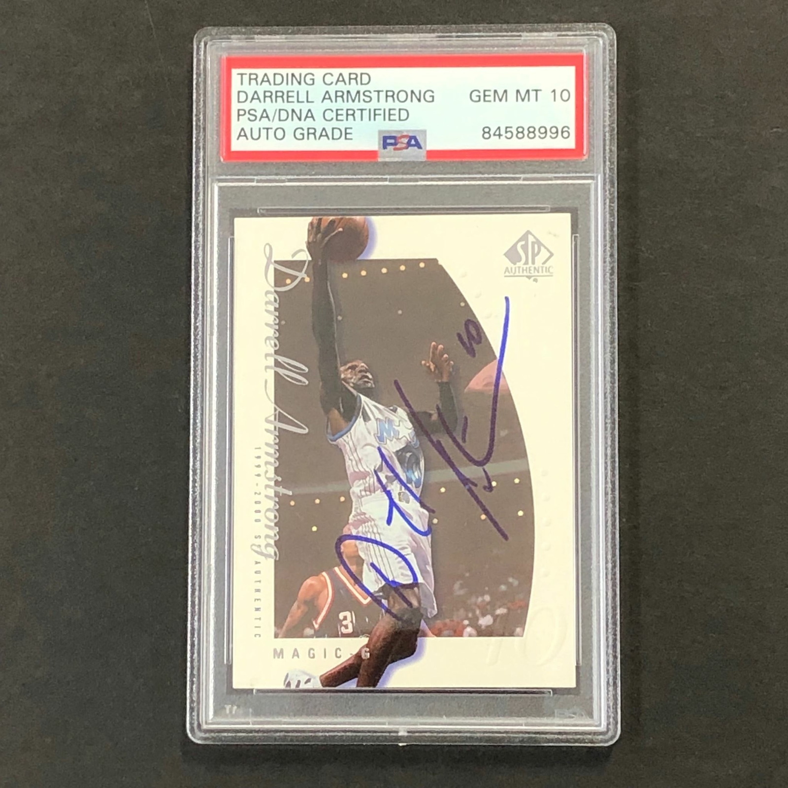1999-00 SP Authentic #57 Darrell Armstrong Signed Card AUTO 10 PSA Slabbed Magic