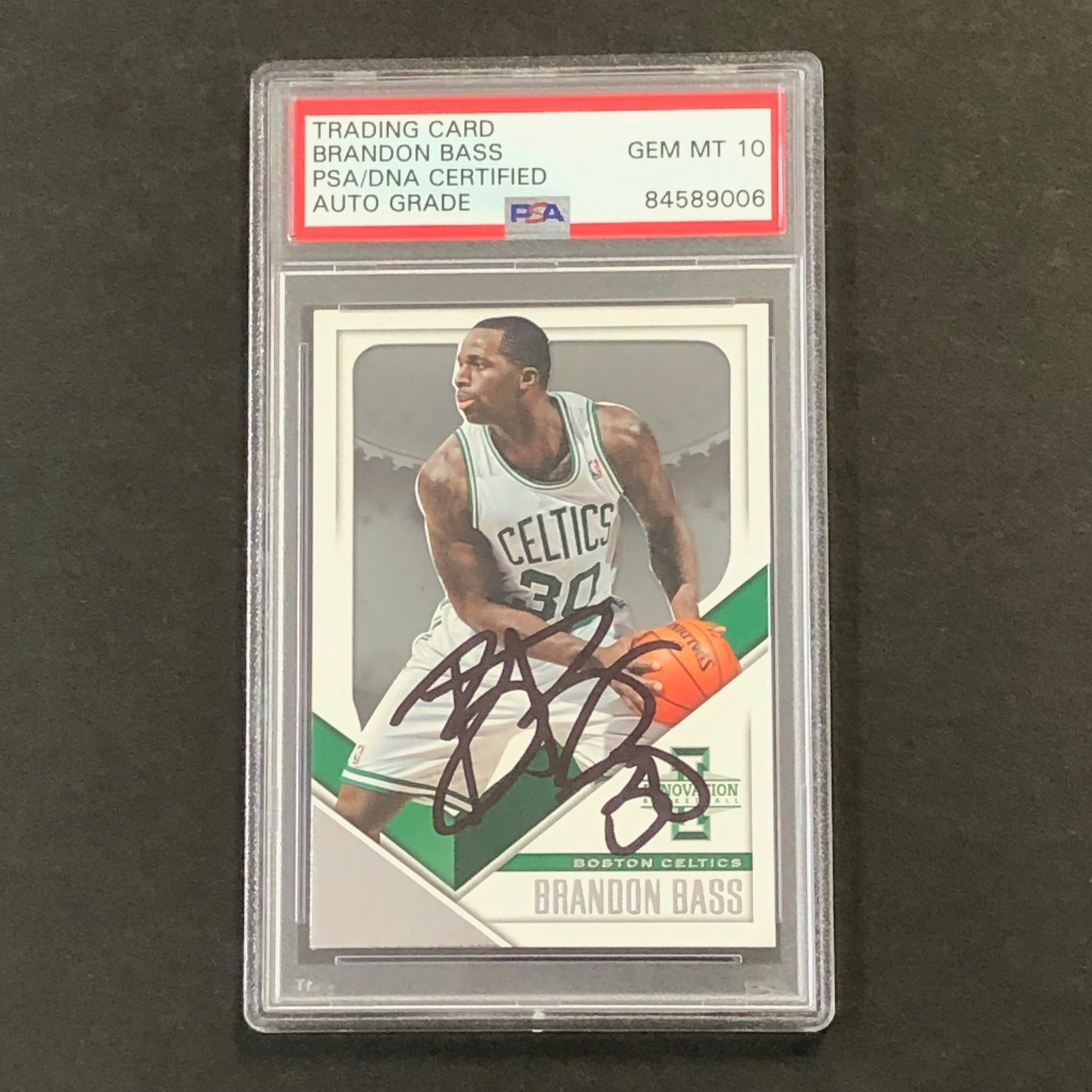 2013-14 Panini Innovation #15 BRANDON BASS Signed Card AUTO 10 PSA Slabbed Celti