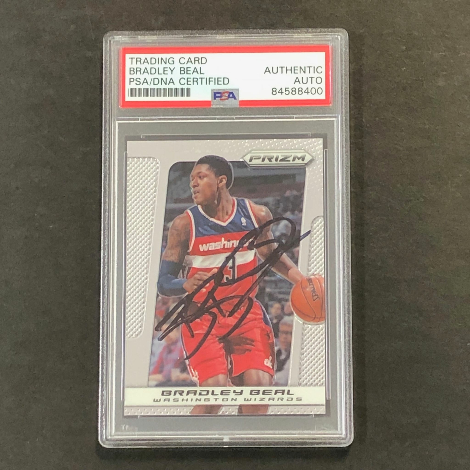 2013-14 PANINI PRIZM #141 Bradley Beal Signed Card AUTO PSA Slabbed Wizards