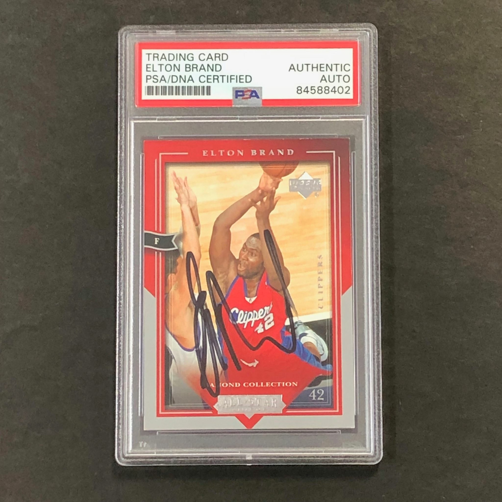 2004-05 Upper Deck All-Star #34 Elton Brand Signed Card AUTO PSA Slabbed Clipper