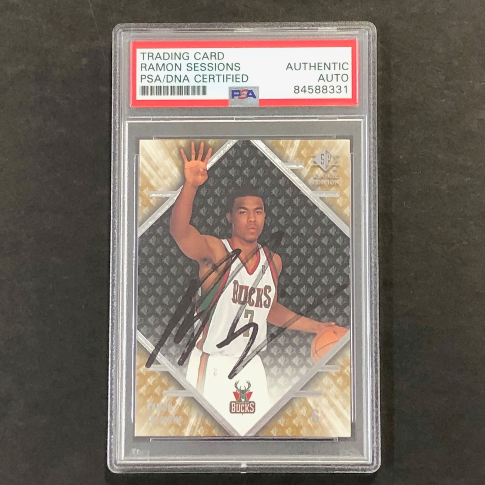 2007-08 SP Authentic #103 Ramon Sessions Signed AUTO PSA Slabbed Bucks