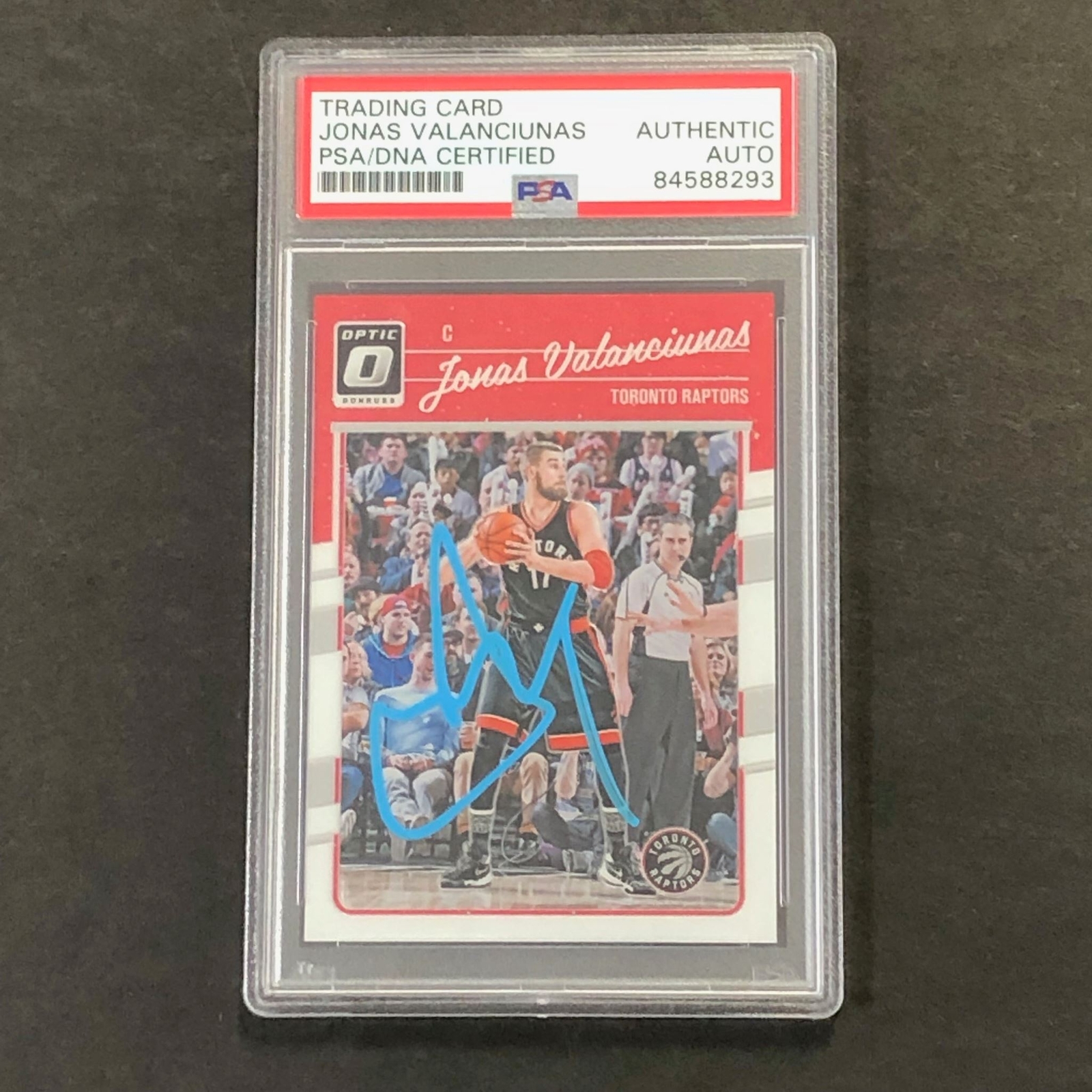 2016-17 Panini Donruss Optic #107 Jonas Valanciunas Signed Card AUTO PSA Slabbed