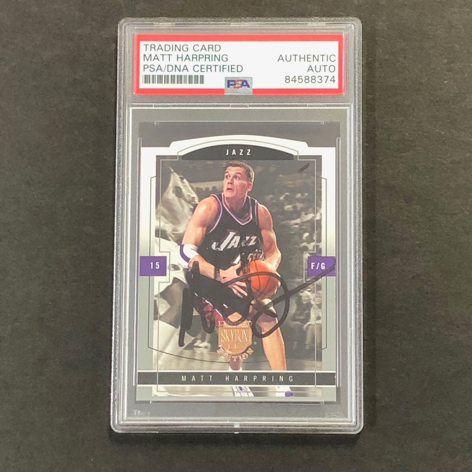 2003-04 Skybox Limited #68 Matt Harpring Signed Card AUTO PSA Slabbed Jazz
