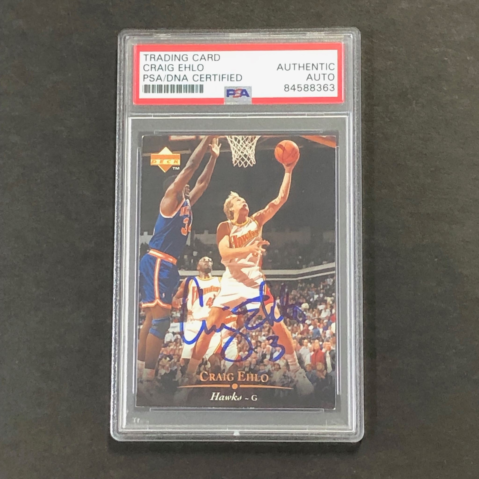 1995-96 Upper Deck #86 Craig Ehlo Signed Card AUTO PSA Slabbed Hawks
