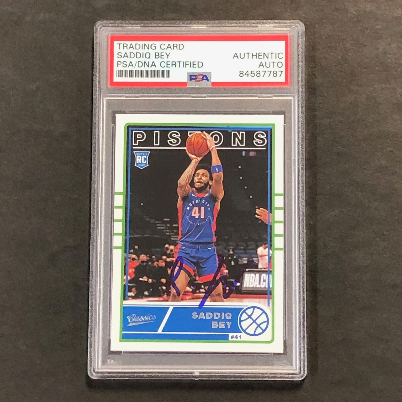 2020-21 Chronicles Classics #637 Saddiq Bey Signed Card AUTO PSA Slabbed RC Pis