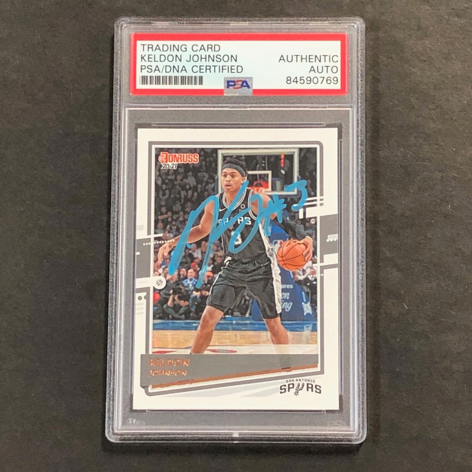 2020-21 Donruss #152 Keldon Johnson Signed Card Auto PSA Slabbed Spurs