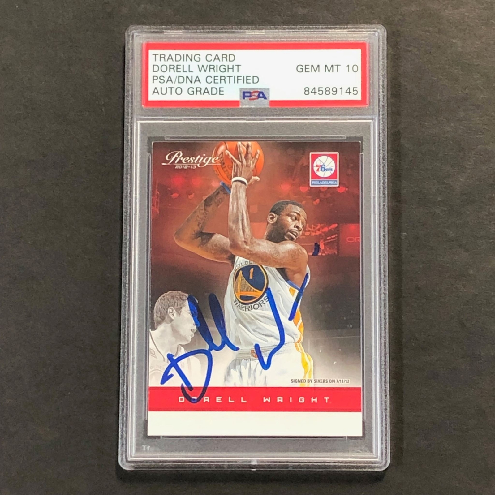 2012-13 Panini Prestige #145 Dorell Wright Signed Card AUTO 10 PSA Warriors