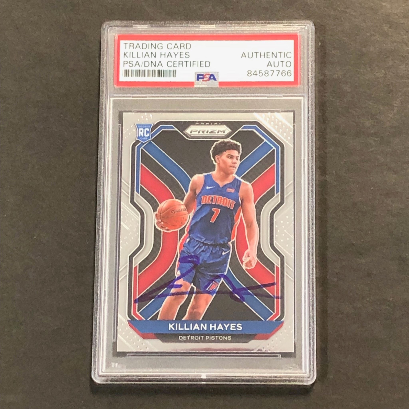 2020-21 Panini Prizm #270 Killian Hayes Signed Card AUTO PSA Slabbed RC Pistons