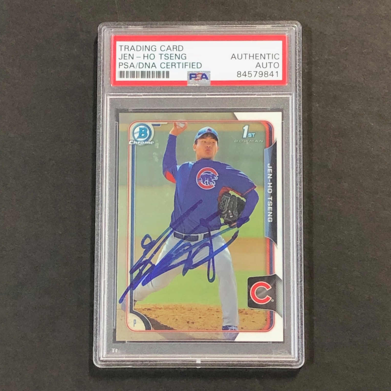 2015 Bowman Chrome Prospects #BCP4 Jen-Ho Tseng Signed Card PSA Slabbed Auto Cub