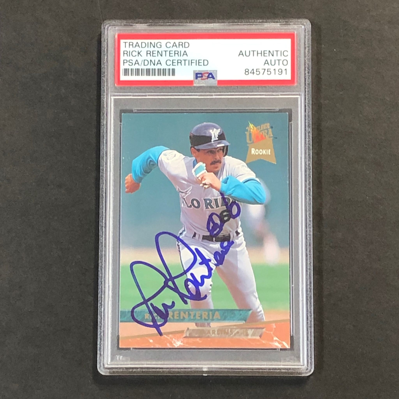1993 Fleer Ultra #385 Rich Renteria Signed Card PSA Slabbed Auto Marlins