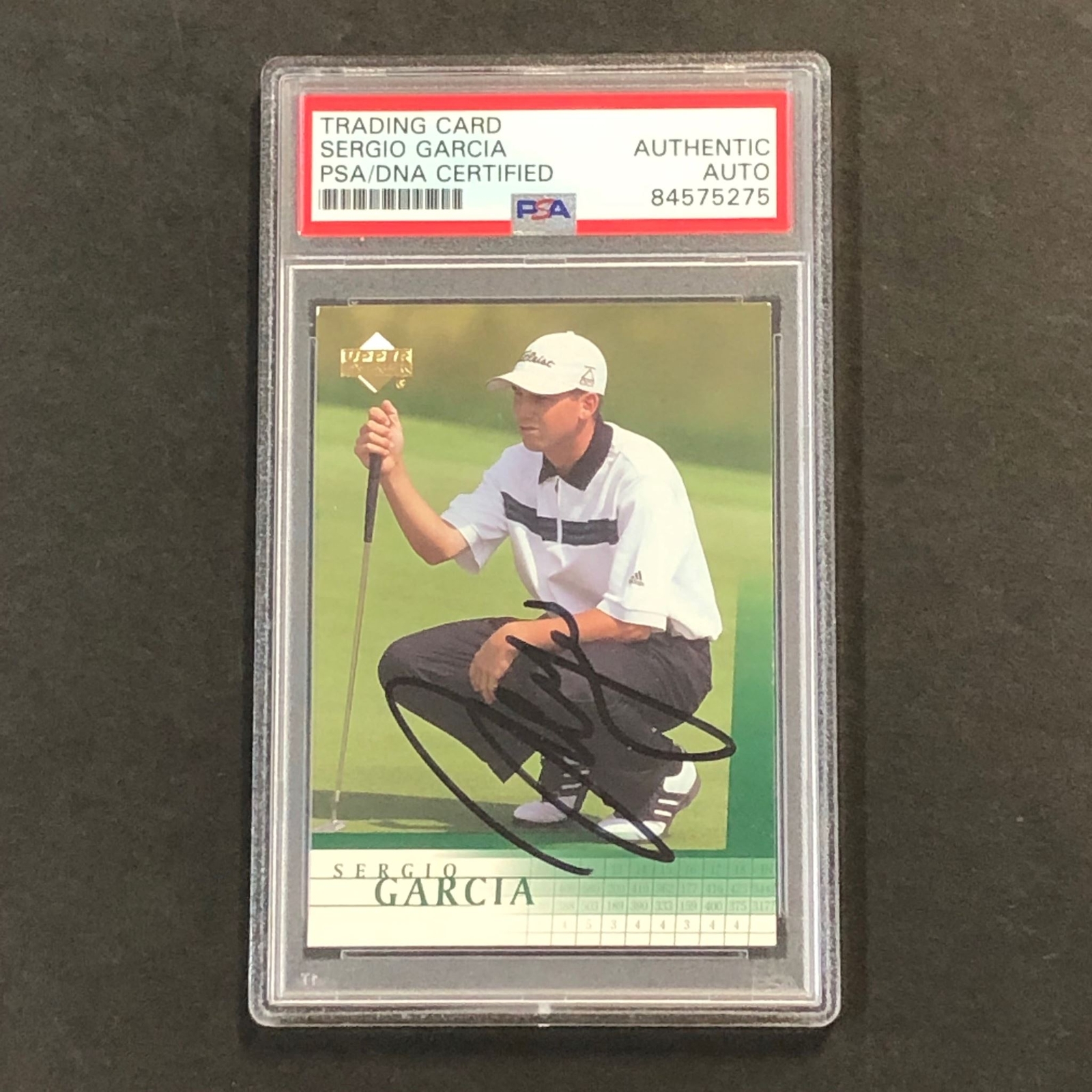 2001 UPPER DECK GOLF #3 SERGIO GARCIA SIGNED CARD PSA/DNA AUTOGRAPHED SLABBED COLLECTIBLE MEMORABILIA
