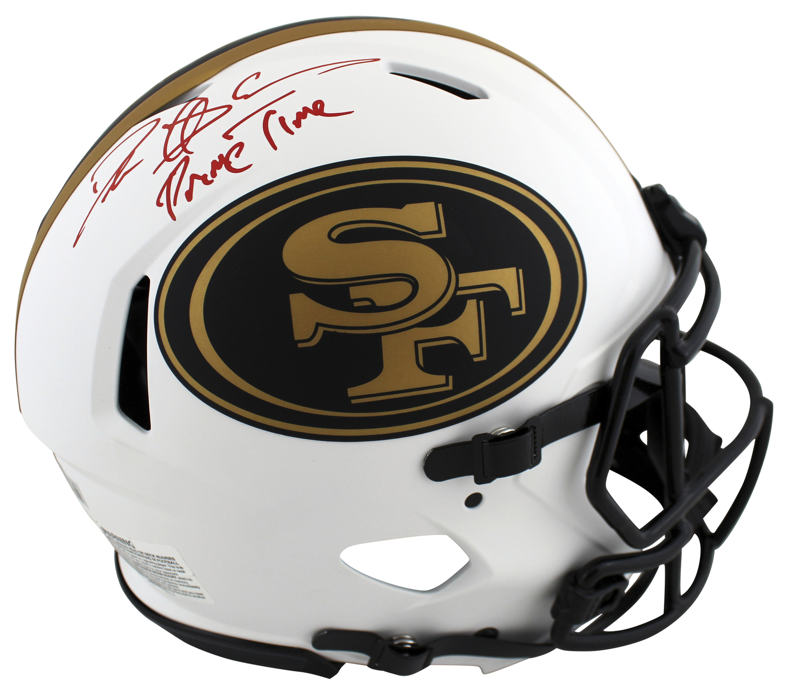 49ERS DEION SANDERS “PRIMETIME” SIGNED LUNAR F/S SPEED PROLINE HELMET BAS WIT COLLECTIBLE MEMORABILIA