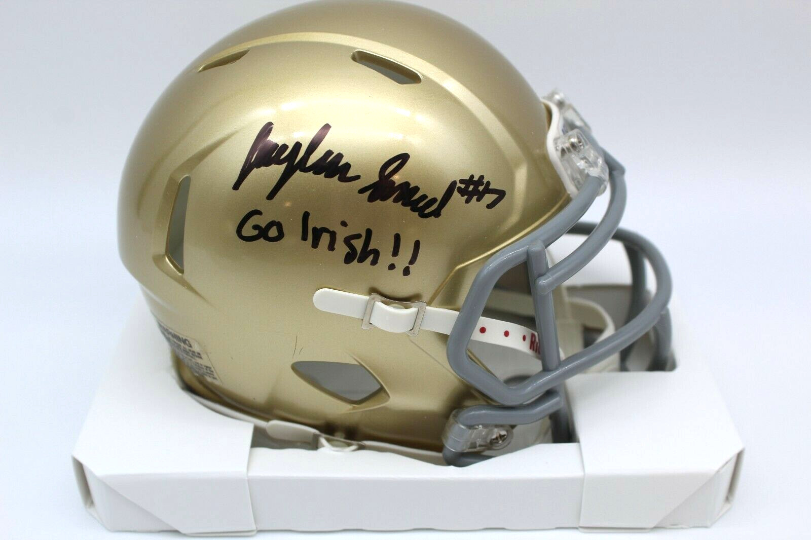 Jaylen Sneed Signed Notre Dame Fighting Irish Mini Football Helmet w/JSA COA #1