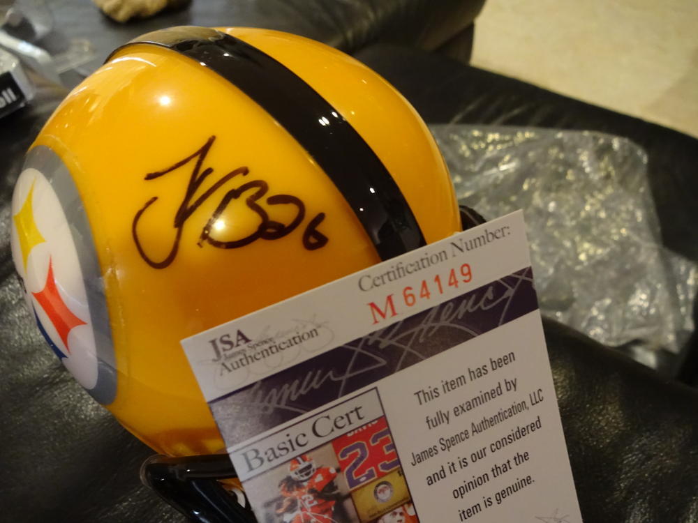 LE'VEON BELL PITTSBURGH STEELERS SIGNED AUTO MINI HELMET JSA M64149