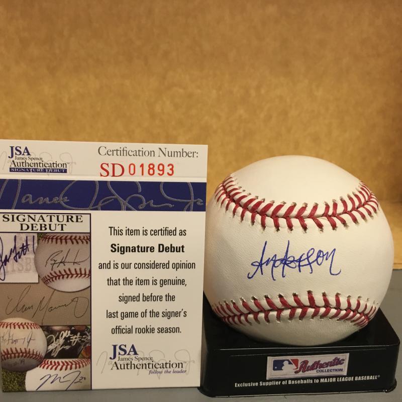 ANDERSON ESPINOZA BOSTON RED SOX SIGNATURE DEBUT M.L. SIGNED BASEBALL JSA SD0189