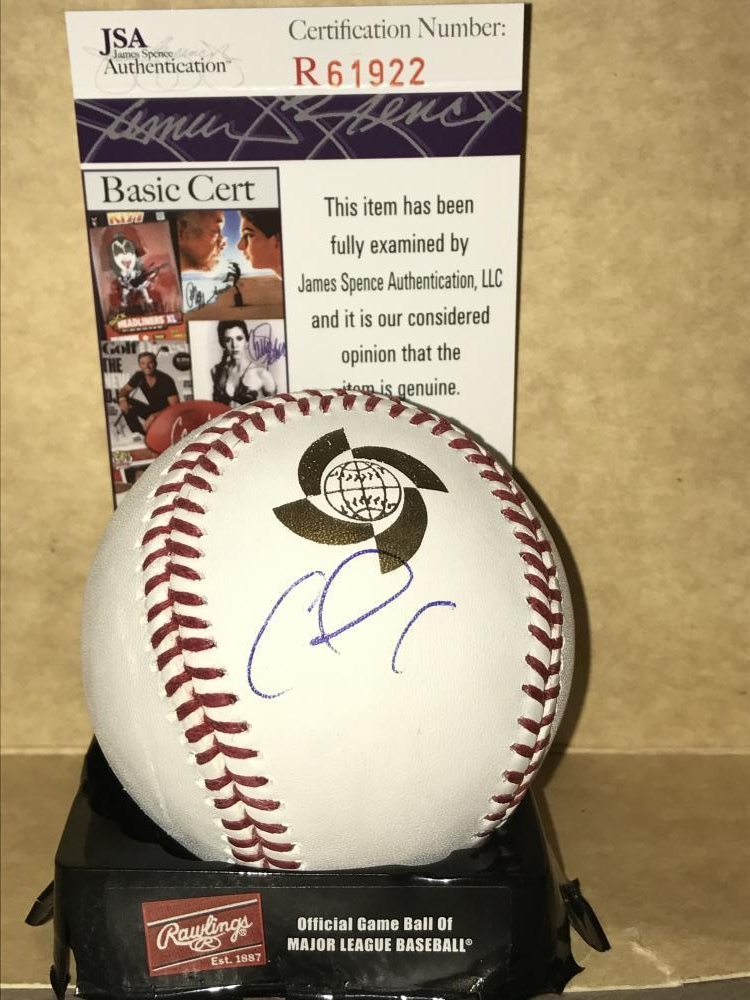 CARLOS CORREA HOUSTON ASTROS 2017 WBC SIGNED AUTO BASEBALL JSA R61922