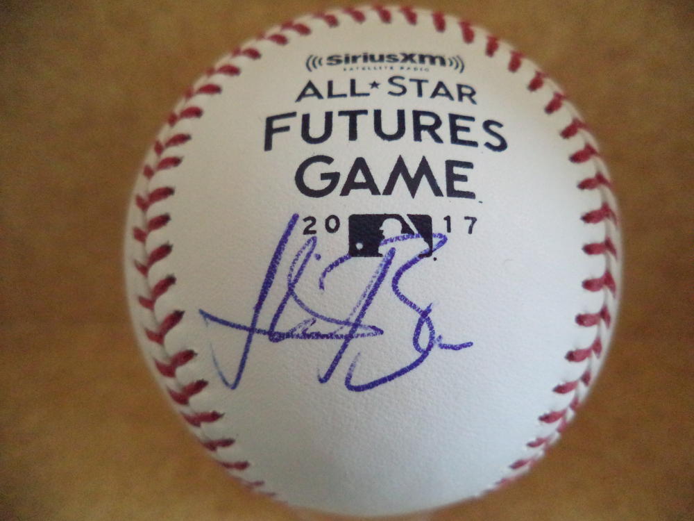 LEWIS BRINSON MIAMI MARLINS SIGNED AUTO 2017 FUTURES GAME BASEBALL W/COA
