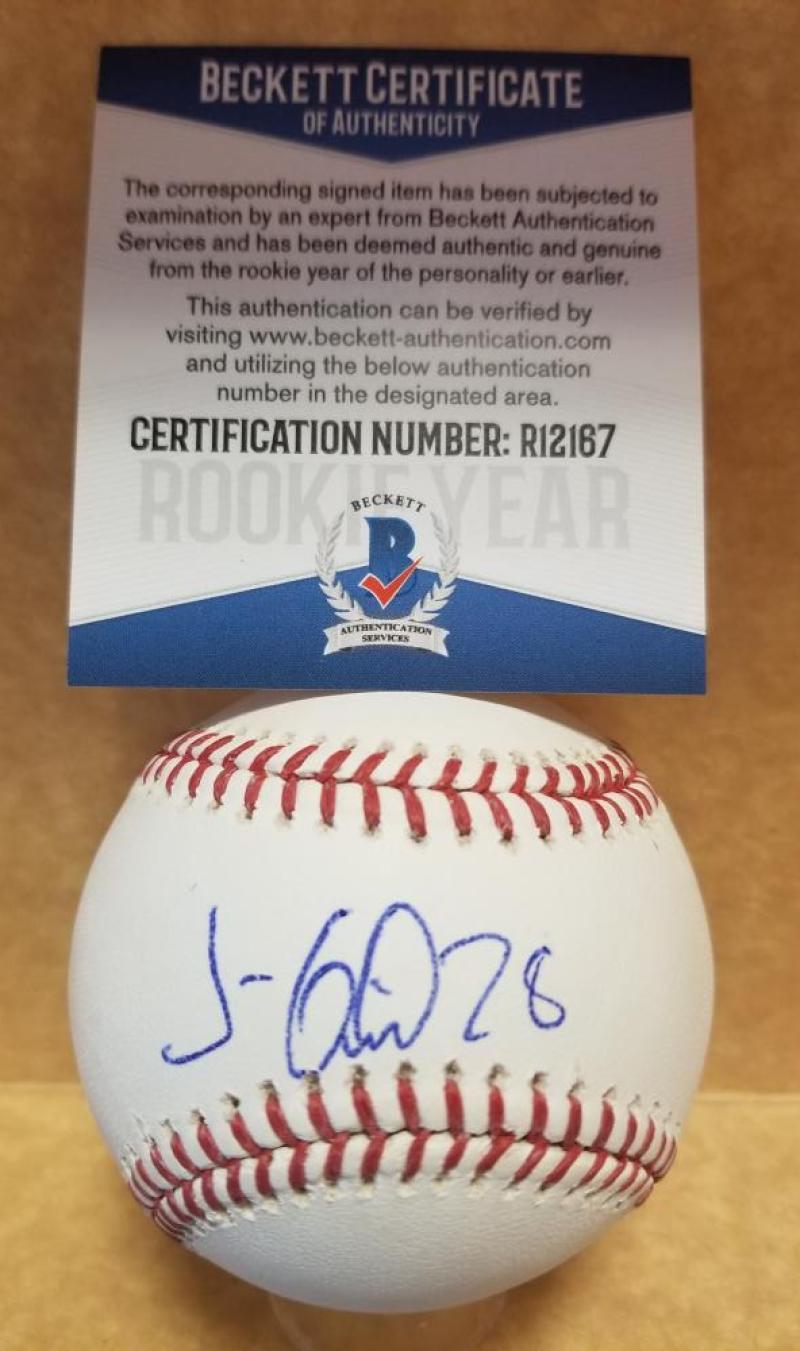 JORGE GUZMAN MIAMI MARLINS ROOKIE YEAR SIGNED AUTO M.L. BASEBALL BECKETT R12167
