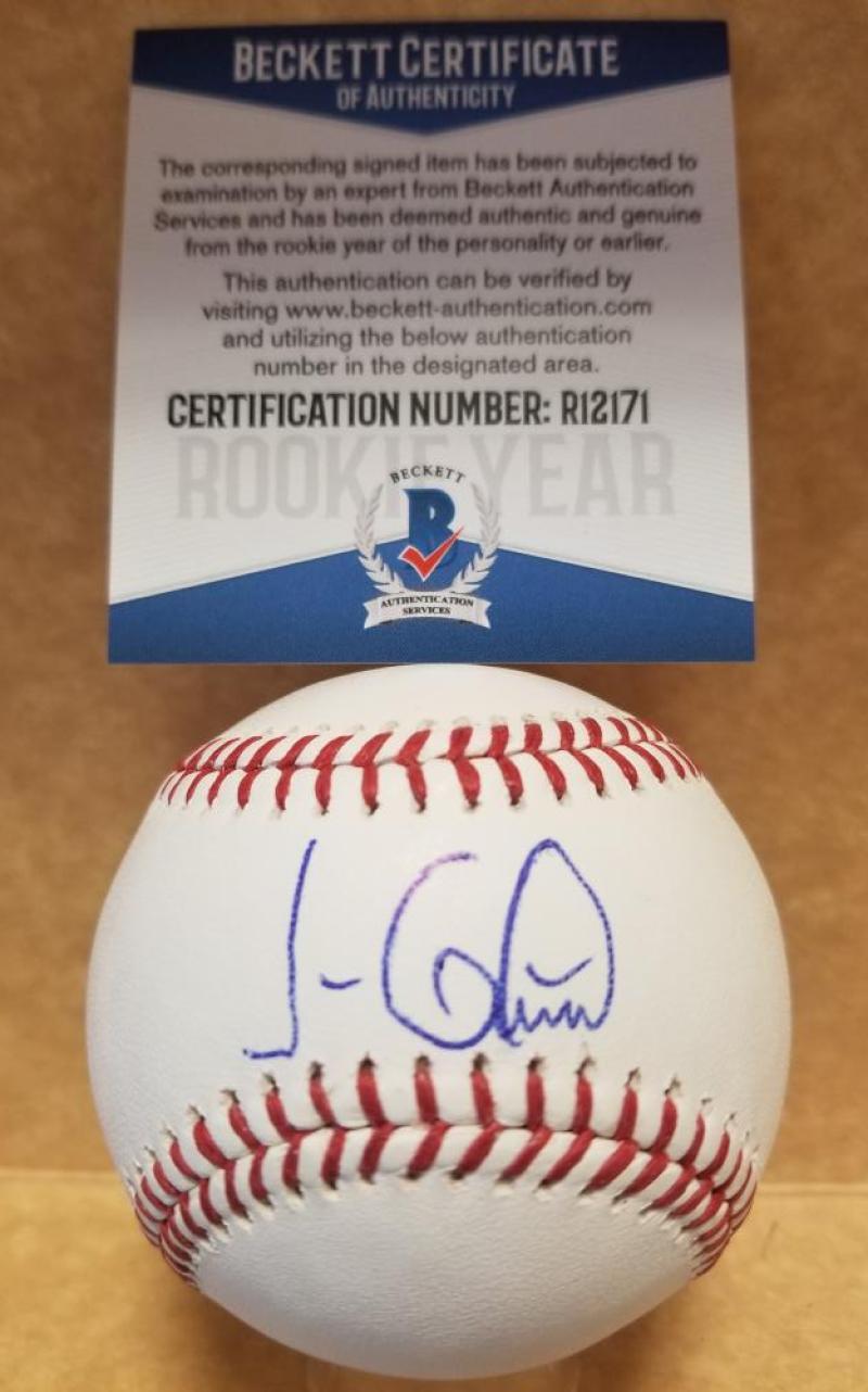 JORGE GUZMAN MIAMI MARLINS ROOKIE YEAR SIGNED AUTO M.L. BASEBALL BECKETT R12171
