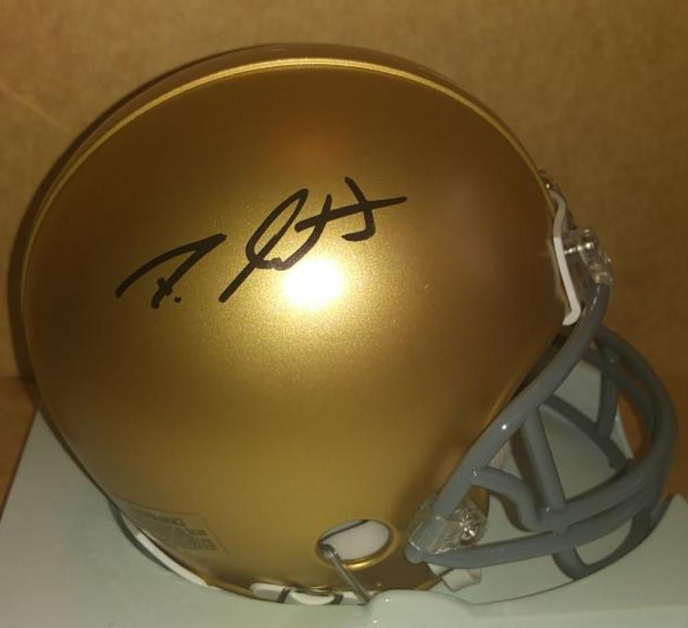 DURHAM SMYTHE NOTRE DAME/DOLPHINS SIGNED AUTOGRAPH RIDDELL MINI HELMET W/COA