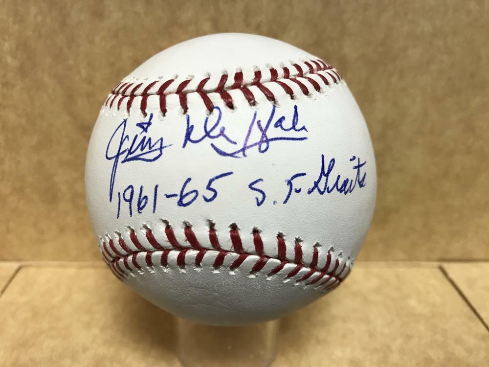 JIM DUFFALO 1961-65 SF GIANTS SIGNED M.L. BASEBALL W/COA