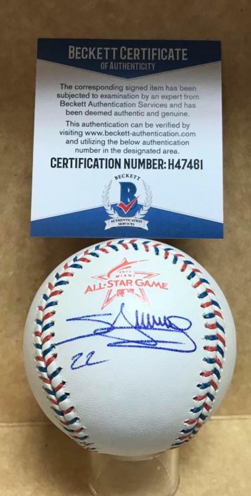 MIGUEL SANO MINNESOTA TWINS #22 SIGNED 2017 ALL STAR GAME BASEBALL H47461