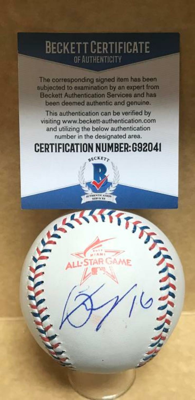 JONATHAN SCHOOP TWINS/ORIOLES SIGNED 2017 ALL STAR GAME BASEBALL BECKETT G92041