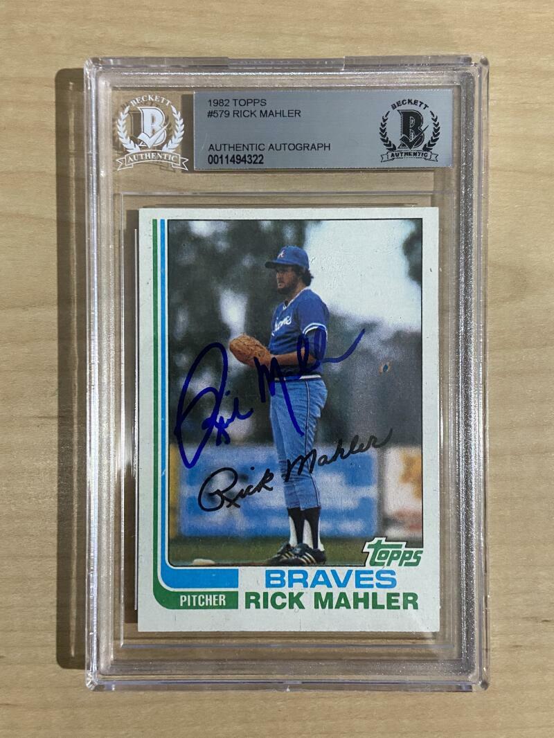 1982 TOPPS RICK MAHLER BRAVES DECEASED SIGNED CARD BECKETT AUTHENTIC AUTO COLLECTIBLE MEMORABILIA