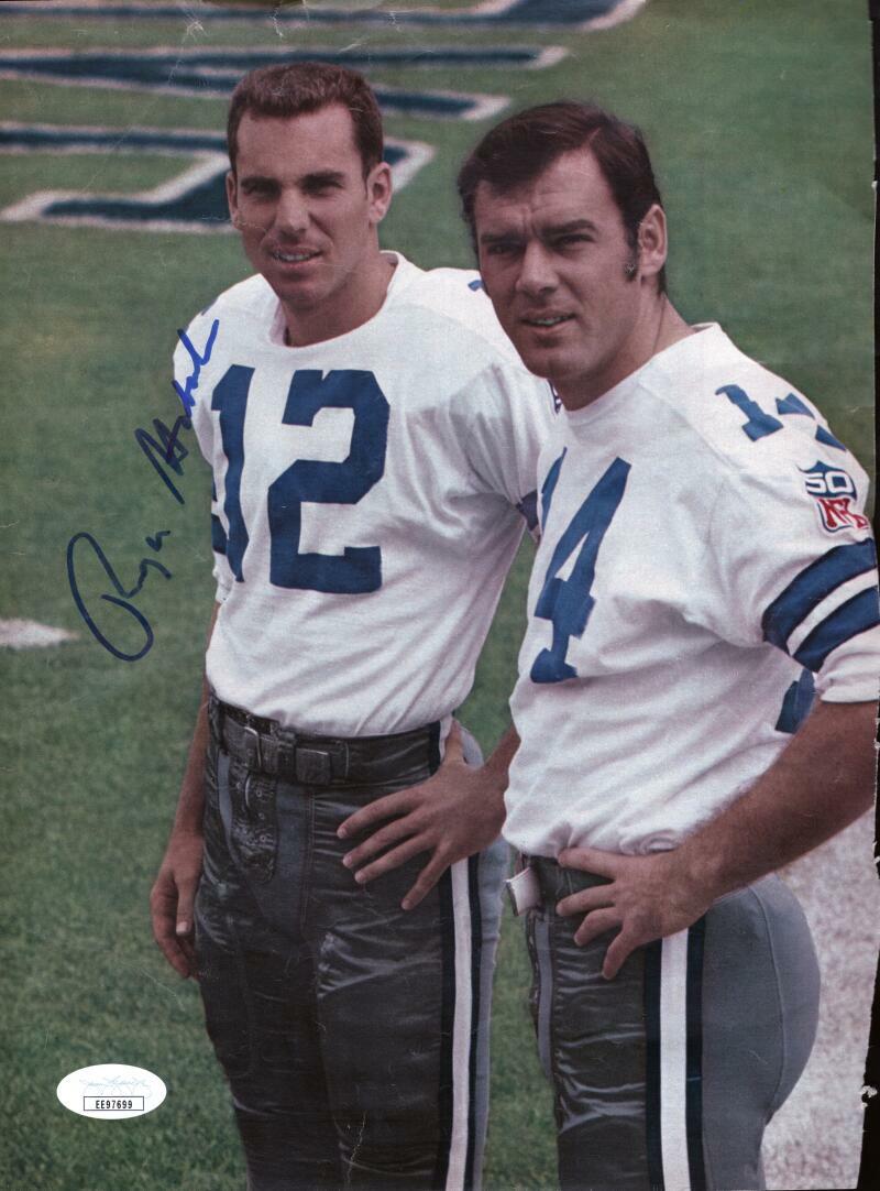ROGER STAUBACH W/ CRAIG MORTON SIGNED MAGAZINE PAGE JSA EE97699