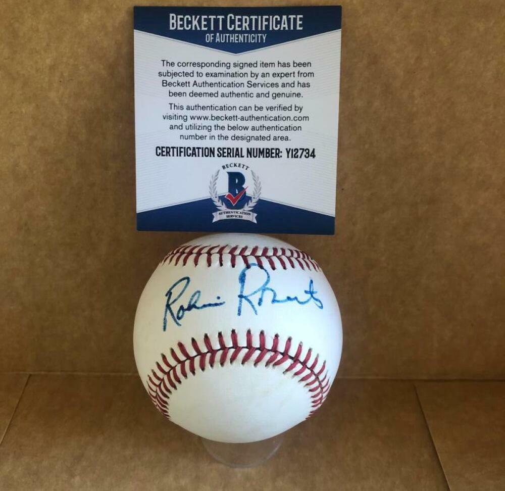 ROBIN ROBERTS PHILADELPHIA PHILLIES SIGNED AUTO VINTAGE N.L. BASEBALL BECKETT Y1
