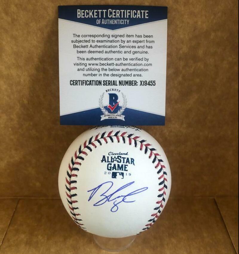 BRANDON LOWE TAMPA BAY RAYS SIGNED AUTO 2019 ALL STAR GAME BASEBALL BECKETT X194
