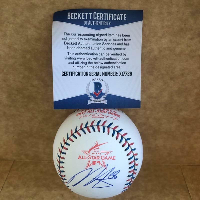 DELLIN BETANCES NEW YORK YANKEES SIGNED 2017 ALL STAR GAME BASEBALL BECKETT X1
