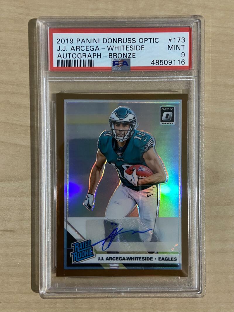 2019 PANINI DONRUSS OPTIC J.J. ARCEGA WHITESIDE AUTO BRONZE RATED ROOKIE PSA 9