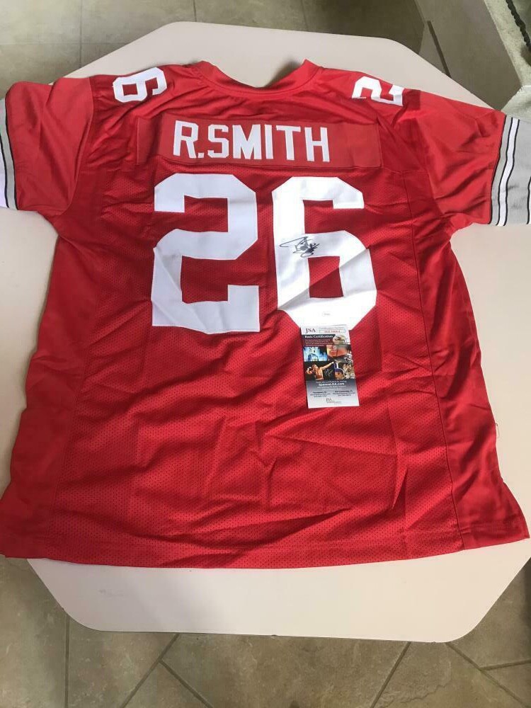 ROBERT SMITH OHIO STATE SIGNED AUTOGRAPHED XL RED CUSTOM JERSEY JSA HH30064