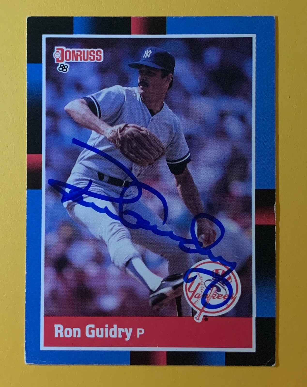 1988 DONRUSS RON GUIDRY YANKEES #175 SIGNED AUTOGRAPHED CARD W/ COA COLLECTIBLE MEMORABILIA